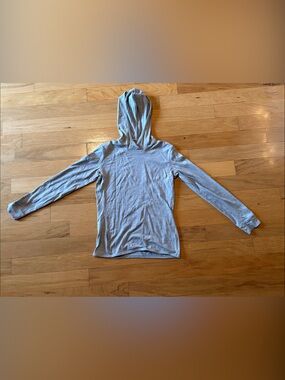 Icebreaker Light Gray Lightweight Hooded Long Sleeve Pullover